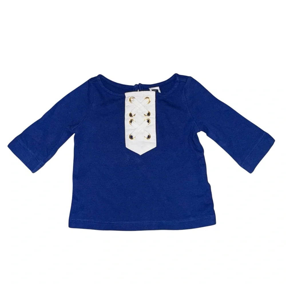 Janie and Jack Outfit Blue and White Size 6-12 Months